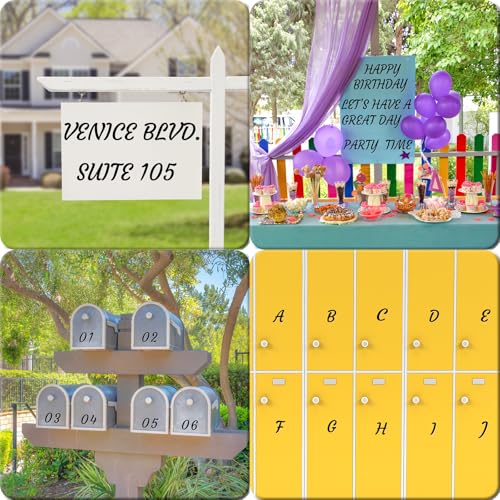 Image of 336 Pieces 16 Sheets Letter Stickers,Self Adhesive Waterproof Mailbox Numbers Stickers,Alphabet Decals for DIY,Bulletin Board,Window,Door,Sign,Bike,Car,Laptop,Scrapbook(Black, 3 Inch)