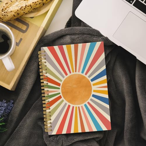 Carnet à spirales Boho Lever de soleil, cahier de notes 164 pages lignées bureau école