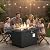 NICESOUL Wicker Propane Fire Pit Table, 60000 BTU Large Natural Gas Firepit Tables, 43'' Rectangle CSA Fireplaces for Deck Backyard, Fire Table with Windguard&Glass Rocks&Cover, Gray