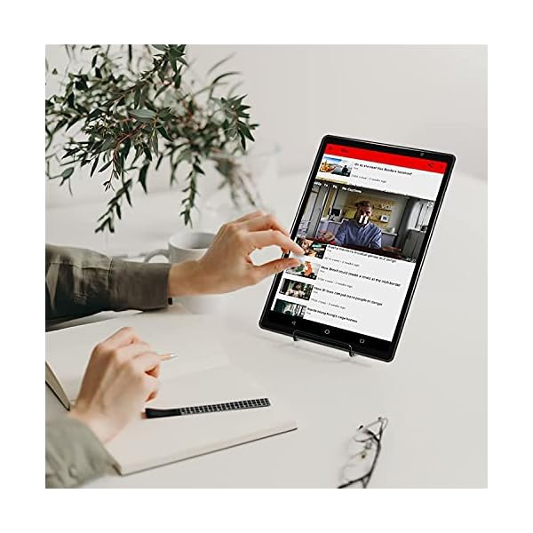 FACETEL Tablet 10 inch Android Tablet with Keyboard 2 in 1 Tablet 4GB RAM 64GB ROM TF 128 GB, 8000mAh, FHD, Dual Camera, WiFi Bluetooth Tablet with Mouse, Black