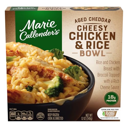 Marie Callender's Aged Cheddar Cheesy Chicken & Rice Bowl, Frozen Meals, 12 oz,...
