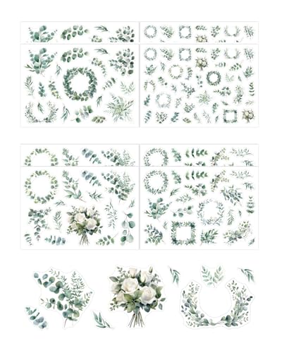HUVZOR 8 hojas de Pegatinas de boda para libro de visitas, pegatina de boda para álbum de fotos, pegatinas para Bullet Journal, decoración vintage, álbum de