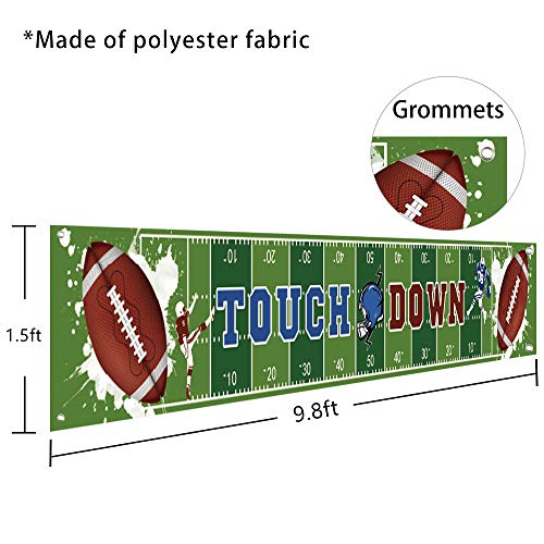 Large Football Themed Birthday Party Banner, Sunday Game Day Sports Fan Supplies, Football Photo Backdrop Hanging Decorations (9.8 x 1.5 ft) - Image 3