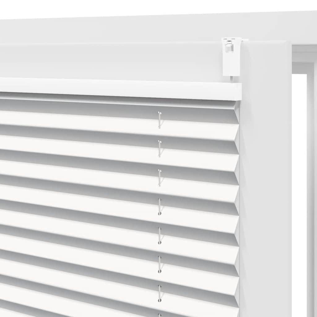 Verdunklungsplissee 100x100 cm Weiß aus Polyester mit Aluminium Klemmhaltern, Blickdicht und Sonnenschutz für Fenster, Tür, Dachfenster, ideal für Wohnzimmer, Schlafzimmer, Küche, Büro