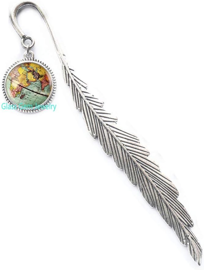 World Map Globe Bookmark, Earth Bookmark, Globe Bookmark, Map Jewelry, Charming Globe World Travel Adventurer Gift, Antique Map Bookmark，Q0084