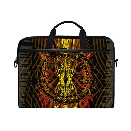 TARTINY 15-15.4インチラップトップバッグウロボロス蛇彼の尾を食べる抽象ショルダーメッセンジャーバッグスリーブケースタブレットブリーフケース付きハンドルストラップ