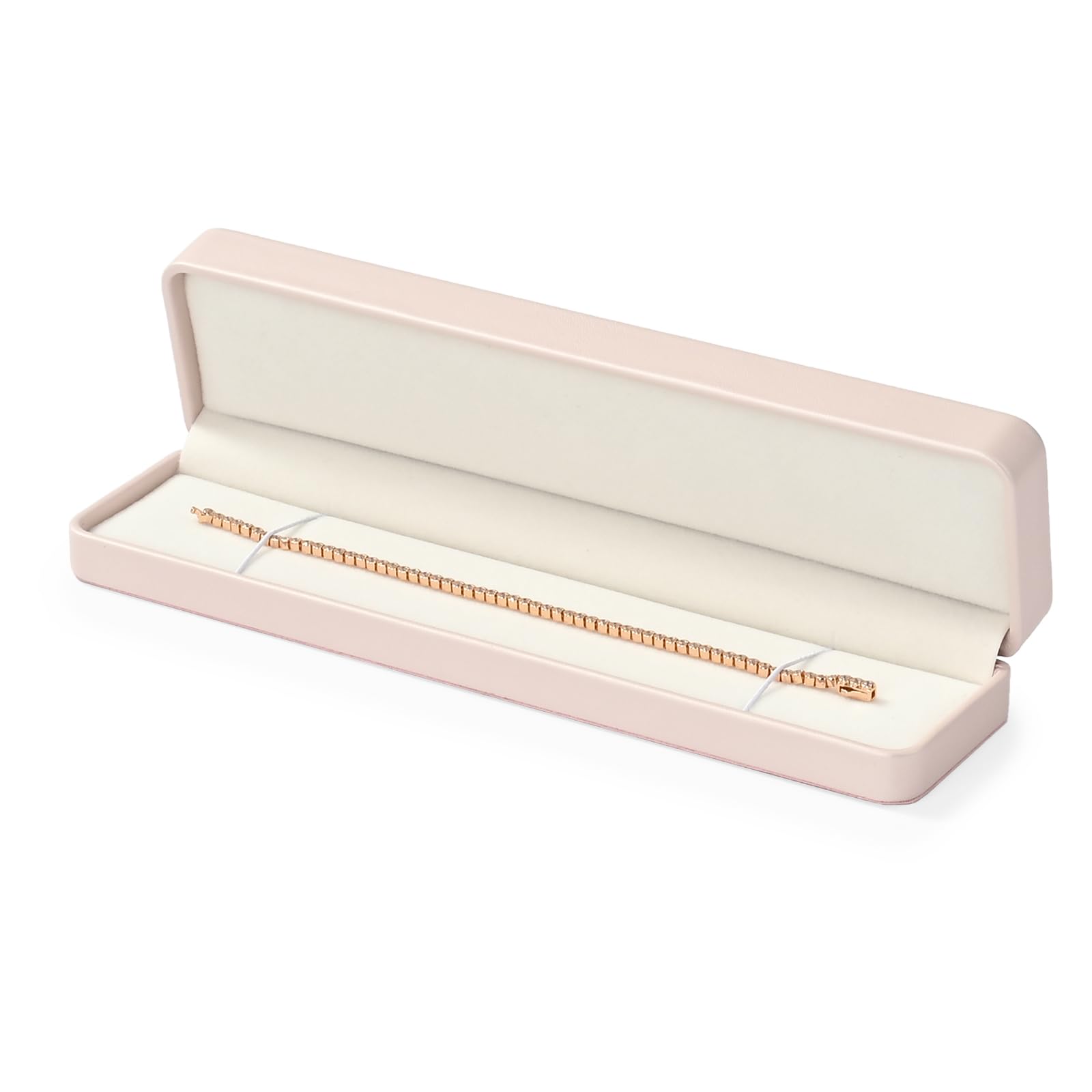 Papten catene lunghe gioielli stoccaggio bracciale collane gioielli scatola gioielli display confezione regalo per San Valentino anniversario (Bianco