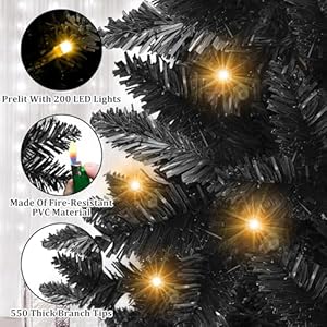 5Ft 100LED Prelit Halloween Black Pencil Tree with Orange Purple Lights 8 Modes Plug In 380 Branch Tips Metal Stand Thick Artificial Tree Halloween Decorations Indoor Outdoor Home Party Christmas Tree 5Ft 100LED Prelit Halloween Black Pencil Tree with Orange Purple Lights 8 Modes Plug In 380 Branch Tips Metal Stand Thick Artificial Tree Halloween Decorations Indoor Outdoor Home Party Christmas Tree