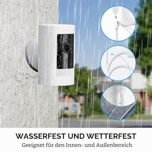 2 Stück 10 m Langes Netzkabel und Adapter - Stromkabel und Adapter, Ladekabel für Ring, Wetterfester Netzstecker und USB-C-Ladekabel Kompatibel mit Ring Spotlight Cam Plus/Pro und Stick Up Cam