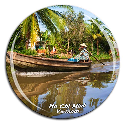 Mekong River Delta Ho Chi Minh Vietnam Fridge Magnet 3D Crystal Glass Tourist City Travel Souvenir Collection Gift Strong Refrigerator Sticker