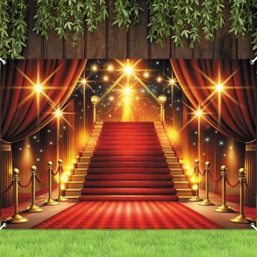 XMJJKUF Illumination VBS 2026 Luxurious Red Carpet Backdrop VBS Decorations
