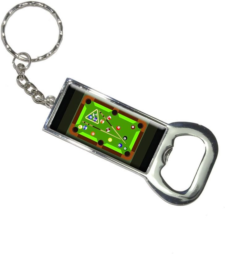 Graphics and More Billiard Pool Table On Black Keychain Bottle Bottlecap Opener