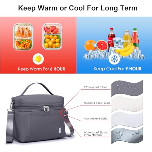 Image of NOL Natural Organic Lifestyle Insulated Lunch Bags for Women Cooler Bag Lightweight Nylon Waterproof Lunch Box For Work
