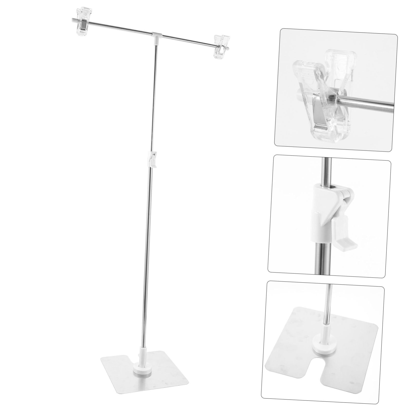 Mini Soporte de Fondo de Mesa Ajustable de Acero Inoxidable Blanco