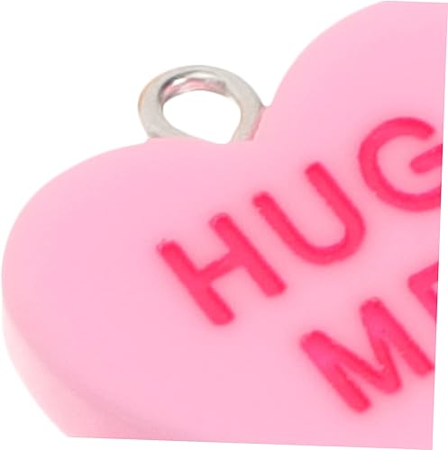 Miniatura 6 de EXCEART 14 piezas de resina con dije de corazón y letra llavero de diamantes de imitación gargantilla aretes de caramelo ahuecados dijes de corazón