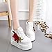 Women Fashion Platform Sneakers Wide Width High Hidden Heel Wedge Walking Shoes Flower (6.5, White)