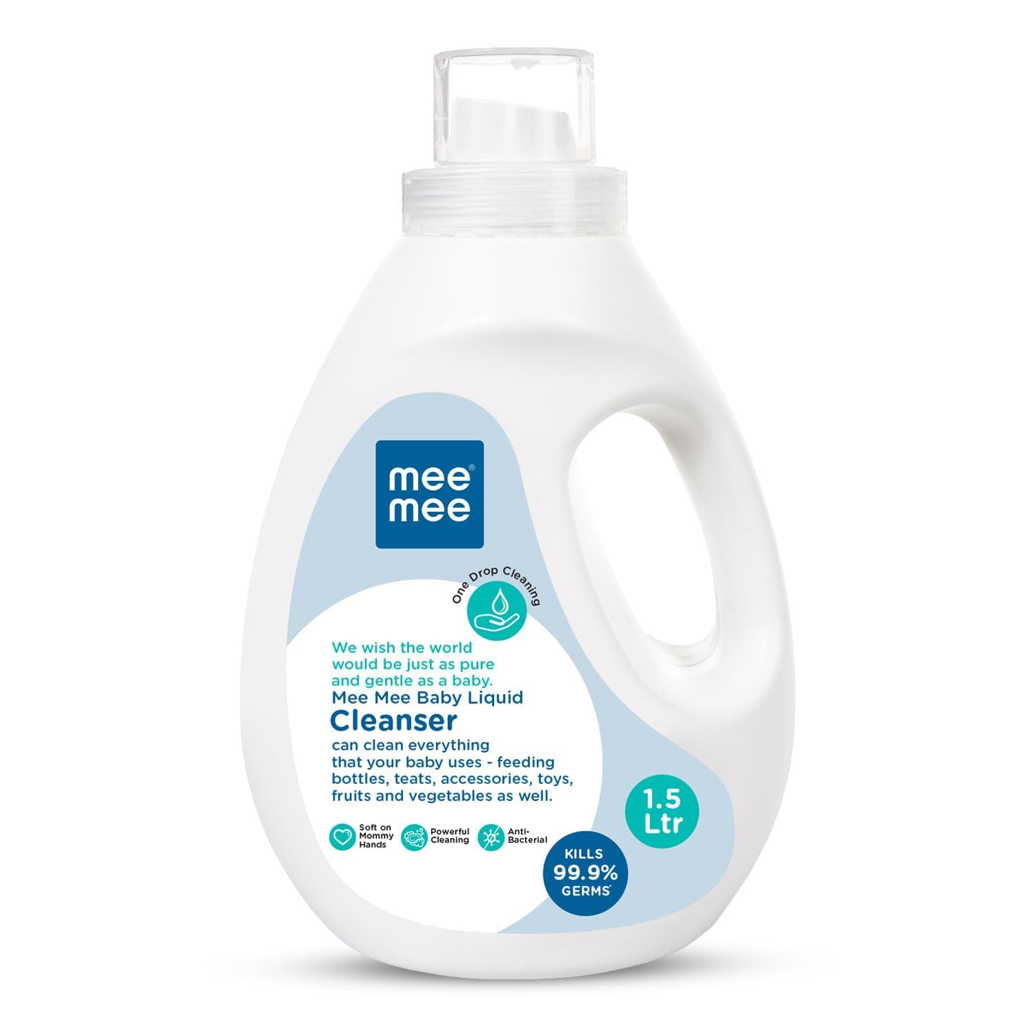 Baby Liquid Detergent 1.5 L | Ph balanced, Free from Harsh Chemicals, Safe for mother's hands & baby's skin | Anti-Bacterial, Removes Stains & Odor with One Drop, Hypoallergenic (Pack Of - 1)-image-15