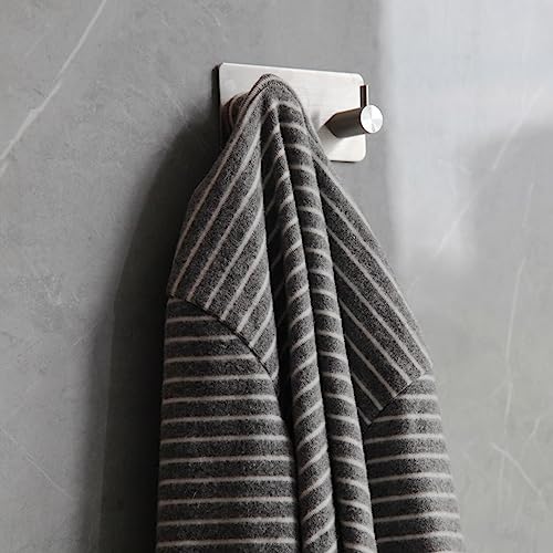Image of Self Adhesive Towel Hooks for Bathrooms Stick on Wall hooks 2 Coat hooks