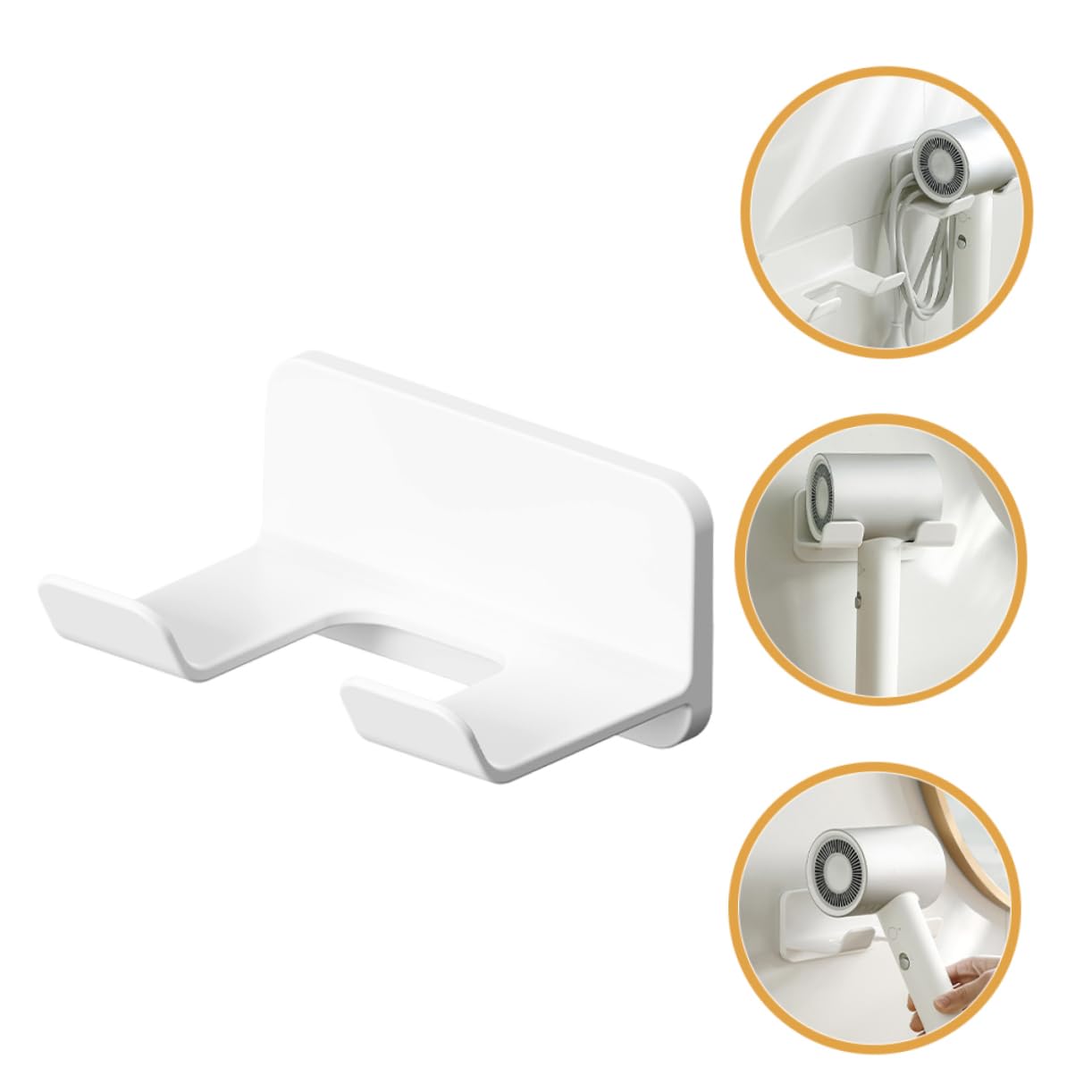 OUNONA 4pcs Hair Dryer Hanger Wall-Mounted Storage Rack Adhesive Hair Dryer Holder for Home