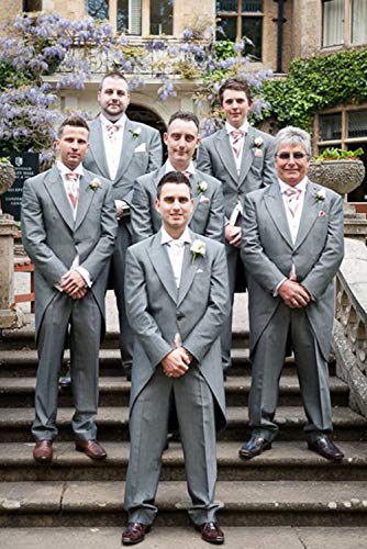 Wemaliyzd Men's 3 pc Tailcoat Suit for Wedding 1 Button Jacket Suit Vest Pants4