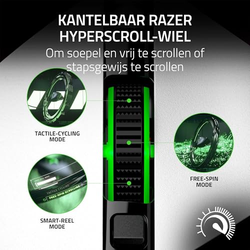 Razer Basilisk V3 - Aanpasbare bedrade gamingmuis - ergonomisch ontwerp - 26K DPI-sensor - Chroma RGB - 11 programmeerbare knoppen - kantelbaar HyperScroll-wiel - PC/Mac | Wit - Afbeelding 4