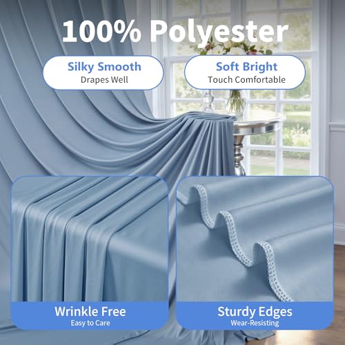Cortinas Fondos Fotográficos 50ft×12ft Dusty Blue 10 Paneles miniatura 4