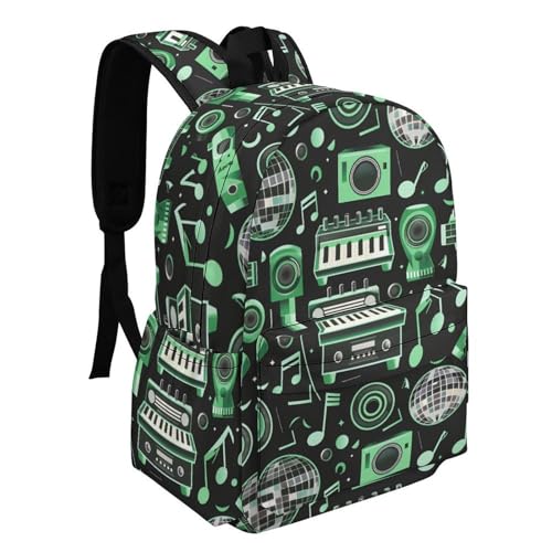 Music Club Dj Icons Funny Backpack Daily Casual Daypack Travel Mini Bag with Adjustable Strap Style-192