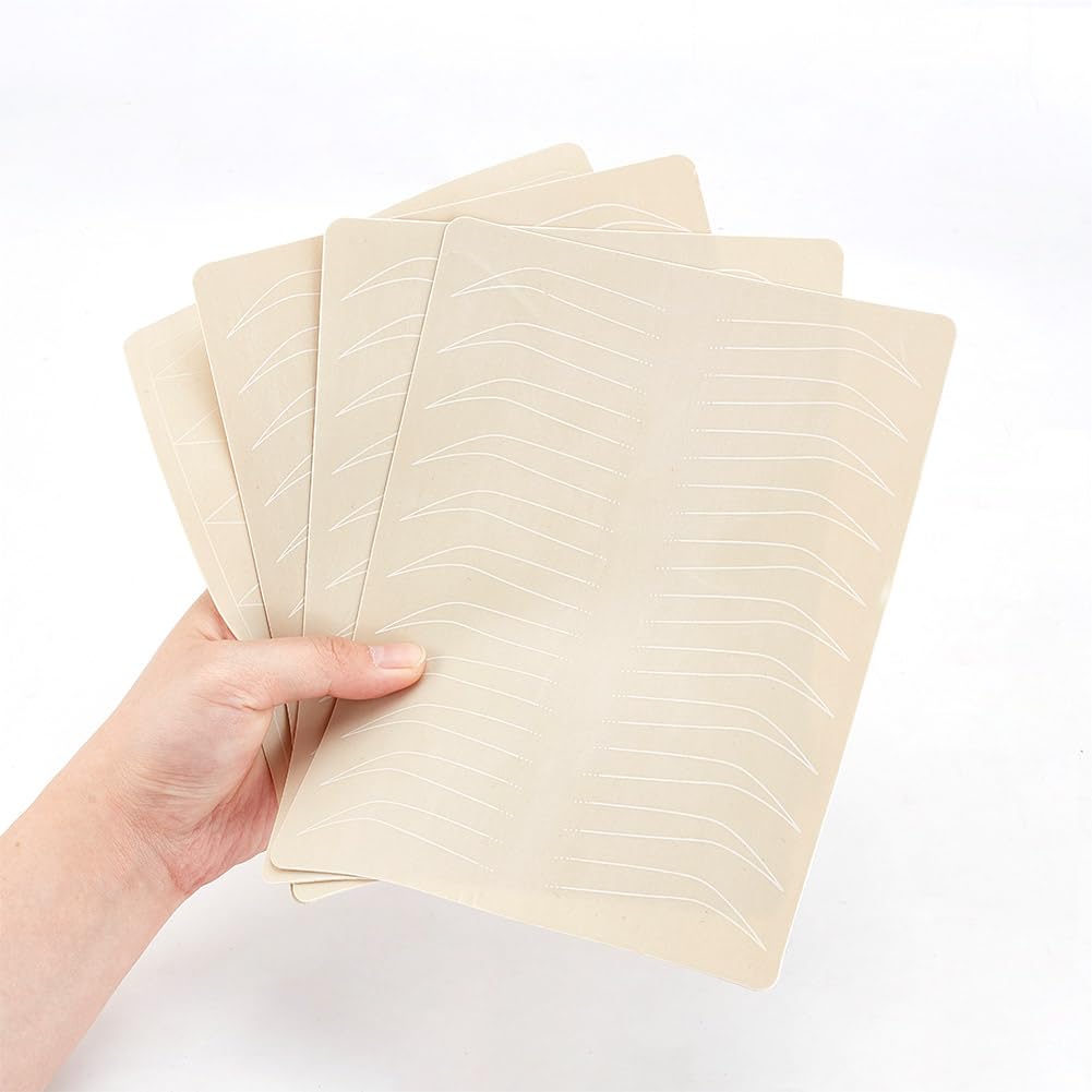 DELORIGIN 5pcs Eyebrow Tattoo Practice Skin Microblading Practice Synthetic Silicone Skin Sheet Micro Blading Eye Brow Makeup Tattooing Supplies for Cosmetic Tattoo Eyebrow Beginner Salon - Image 3