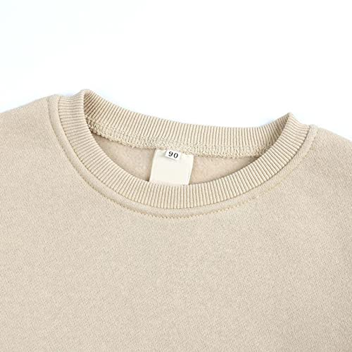 Boy Girl Fleece Pullover Sweatshirt Fashion Solid Color Crewneck Blouse Shirt Tops Warm Fall Winter Clothes3