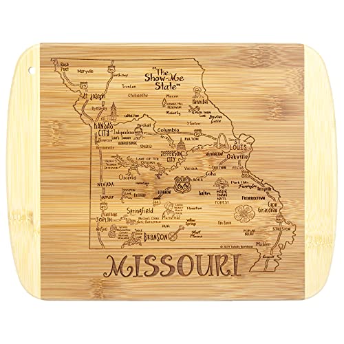 Image of Totally Bamboo A Slice of Life Missouri Engraved Map Cutting Board