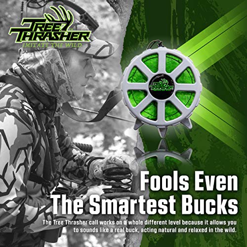 Tree Thrasher Game Call - Whitetail Deer Hunting Gear and Accessories for Men and Women - Makes Realistic Ground Noise, Antlers Scratching, and Thrashing - Attach on Tree Stands, Backpacks, or Pockets