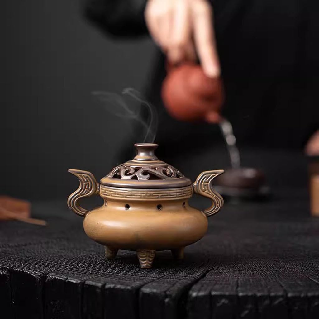 Quemador De Incienso Quemador De Incienso De Interior De Cerámica Con Forma De Nube Auspiciosa, Quemador De Incienso Creativo De Tres Patas For La Ceremonia Del Té. Soporte Para Varillas De Incienso