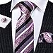 HSIJYGX Fashion Silk Stripe Tie Men's Woven Flower Cufflinks Pocket Square Suit Party Wedding