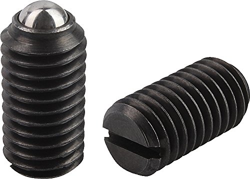 Kipp 03000-AD Steel Spring Plungers, Ball Style, Slotted, Standard End Pressure, Inch, 6-32 Thread (Pack of 50)