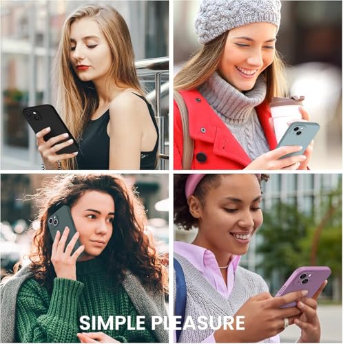 Image of DIZORO Microfiber Square Candy Case Compatible for iPhone 14, Shockproof Slim Back Cover Liquid Silicone Case (Lilac)
