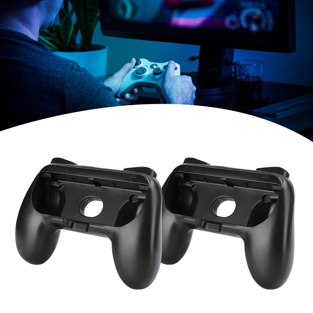 Ergonomicznie zaprojektowana czarna obudowa kontrolera gier, uchwyty do gier, dla Nintendo Switch Joy-Con Nintendo Switch Games Grips Obudowa Joypad(Czarny + czarny 2 opakowania)