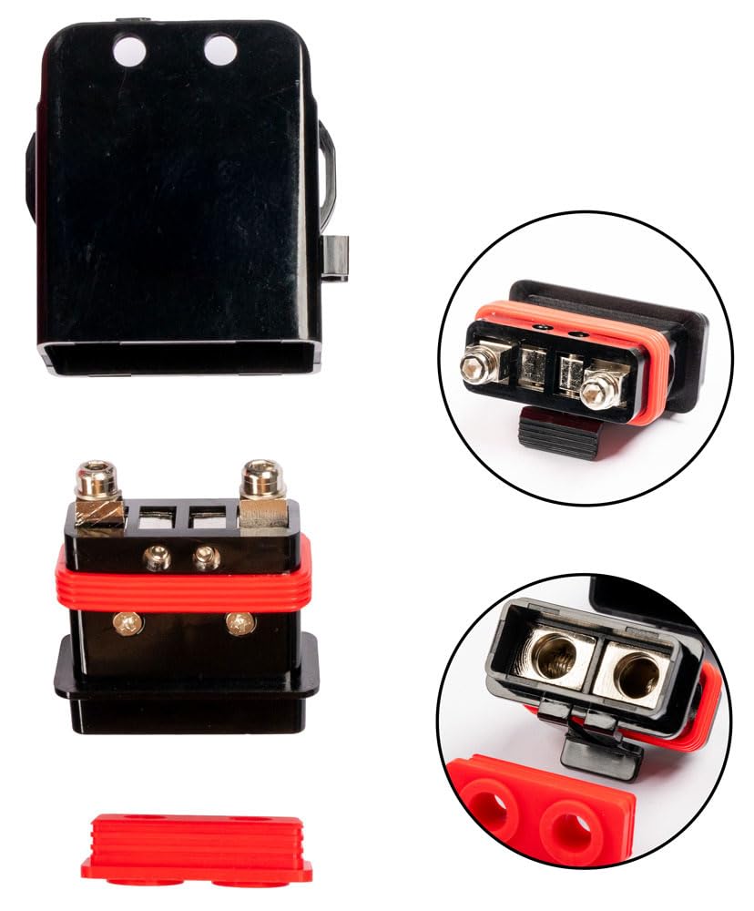 OPTION Kabelkit 20mm² Vollkupfer Verstärker Anschluss-Set für Car-HiFi-Systeme - Kabelkit 20qmm 100% Kupfer Profi Line Power Kabel Set - inkl. Sicherungshalter, Sicherung und Kleinteile