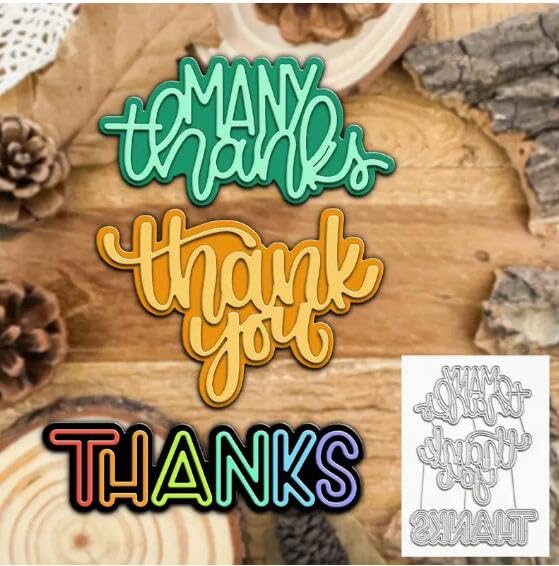 Christmas Elegant Thank You Metal Die Cuts,Spring Sunflower Frame Leaf Cutting Dies Cut Stencils for DIY Scrapbooking Album Decorative Embossing Paper Dies for Card Making