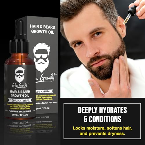 Sandalwood Rosemary Natural Beard Oil for Men, 2-In-1 Beard Softener with Biotin, Jojoba Oil, Almond Oil Castor Oil With 11 Natural Beard Oils, for Scalp, Hair & Beard -1oz. - Image 6