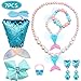 Produktbild Pailletten Geldbörse Meerjungfrau Schwanz Prinzessin Schmuck Set Portemonnaie Mini Crossbody Taschen Halskette Armband Haarklammer Ohrringe Ring Geburtstag Geschenk Mitgebsel für Kinder Mädchen