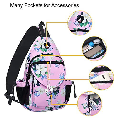 Morrales Mosiso Sling Backpack con bolsillo anti-robo rosa miniatura 3