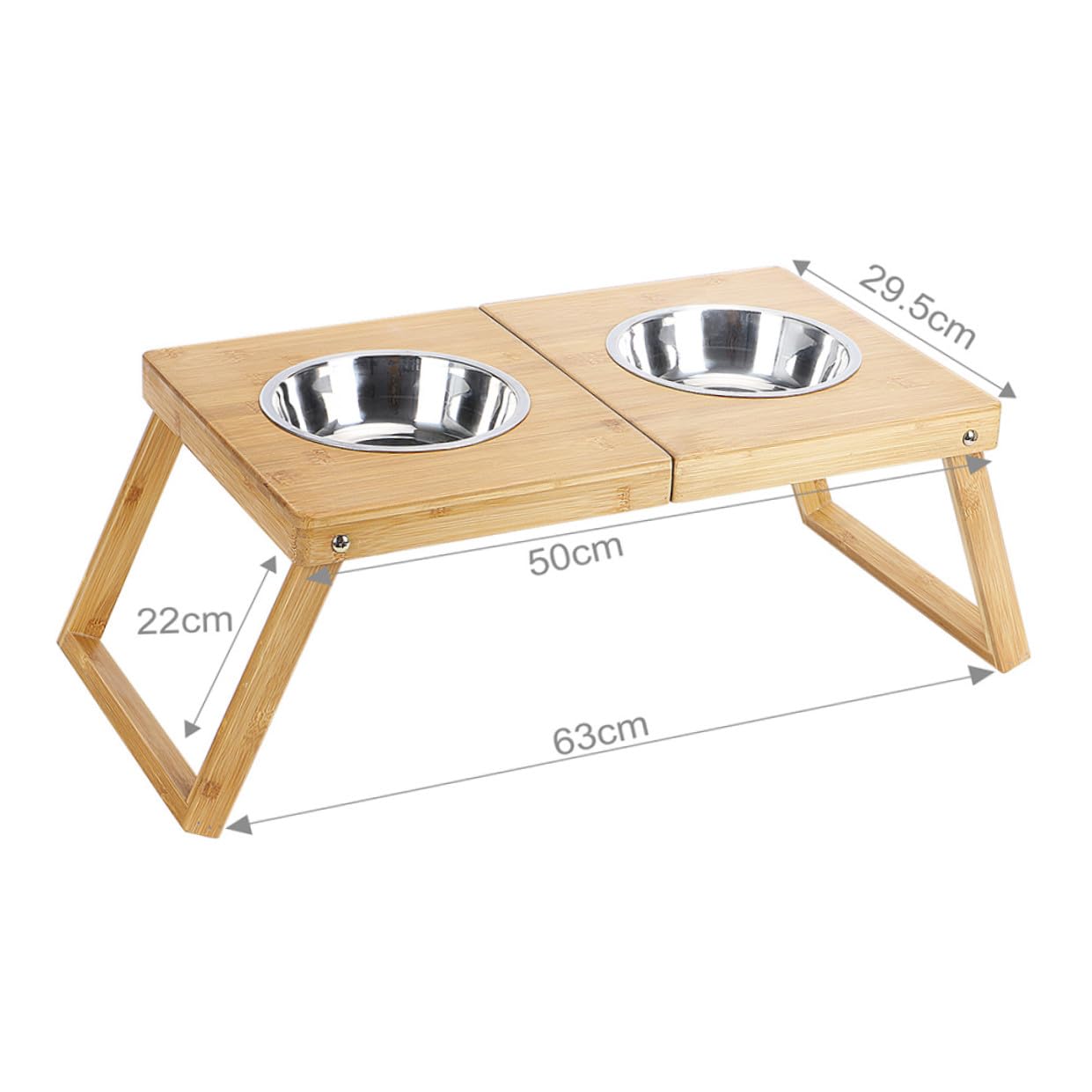 Yardwe 1pieza Comedero Doble para Perros y Gatos Soporte De Acero Inoxidable Diseño Fácil De Limpiar y Resistente Deformaciones