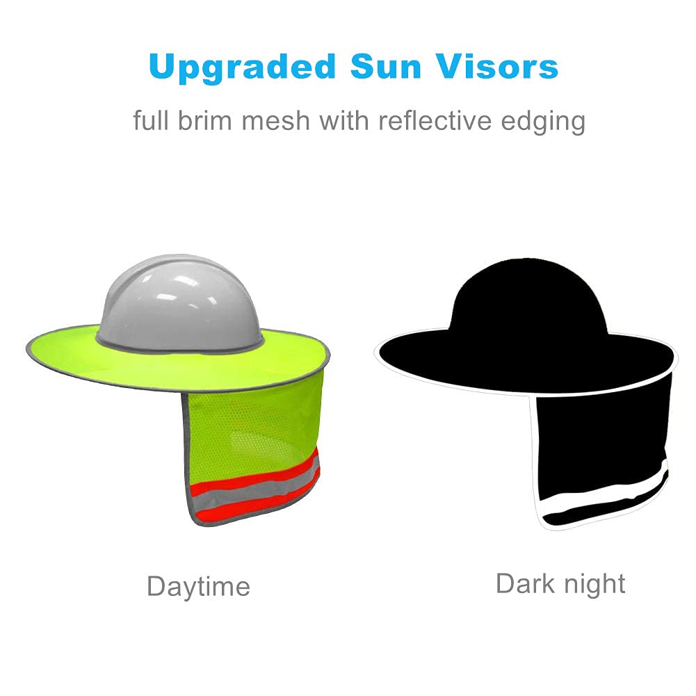 XIAKE Hard Hat Sun Shade 2-Pack - Full Brim Mesh Neck Shield With Reflective Strips For Outdoor Work - View #9