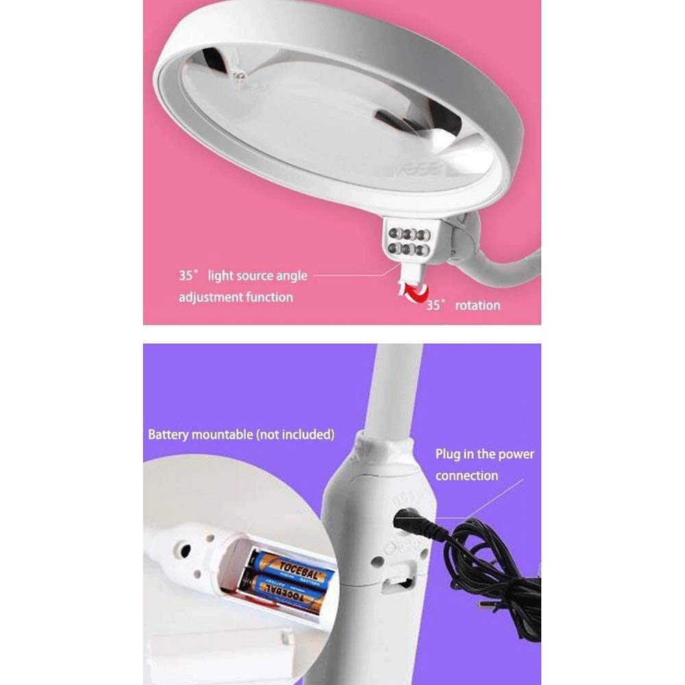 Lupa de Escritorio Recargable con luz LED, 5 aumentos, 10 aumentos, para Personas Mayores, Lectura, inspección electrónica, Reloj, reparación de teléfonos móviles, hermo