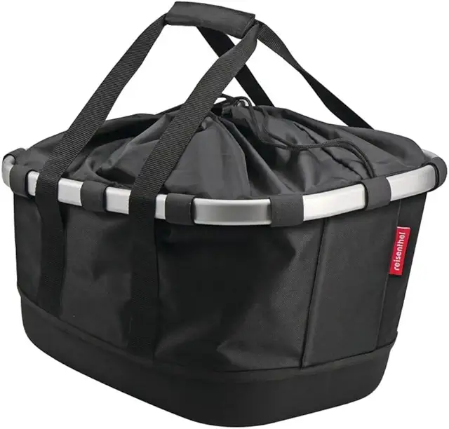 KLICKfix Bikebasket GT Fahrradkorb - Schwarz mit Racktime-Adapter, 21 l Volumen