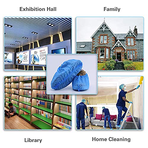 Image of Shoe Covers Disposable 200 Pack (100 Pairs) | Non-Slip, Durable, Indoor | Protect Your Home, Floors and Shoes