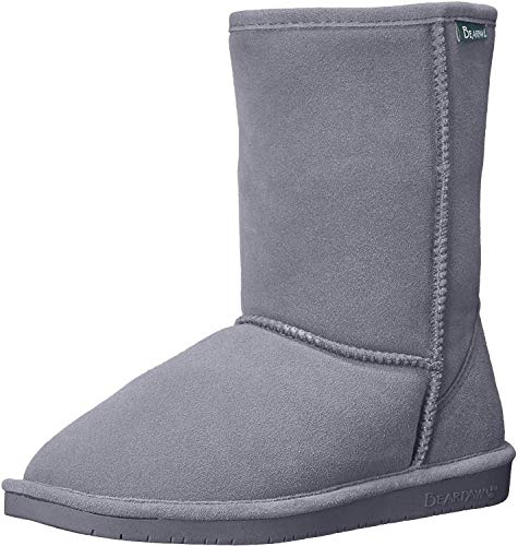BEARPAW Women's Emma Short Snow Boot, Grey Fog, 7.5