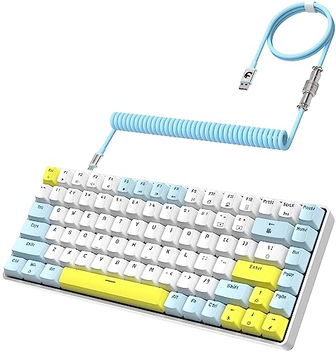 Teclado mecánico K84 75% con cable en espiral tipo C e interruptores rojos