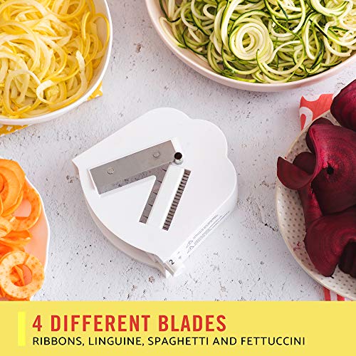 Bella 4-In-1 Automatic Electric Spiralizer & Slicer, Quickly Prep Healthy Veggie Or Fruit Spaghetti, Noodles Or Ribbons, Easy To Clean, Recipe Book Included, White #TOP4