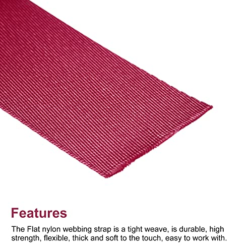 Image of Nylon Webbing Strap, 10 Metres, 1 inch /1.5 inch /2 inch Width, 0.7 mm Thickness (Maroon, 1.5 inch)